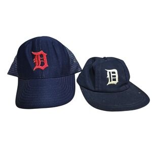 Lot Detroit Tigers Hat MLB Par Cap Hat 60s 70s Snapback & Fitted Union Made USA